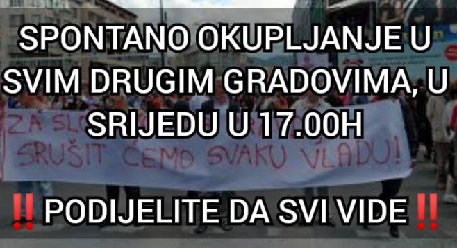 SBK: U 17 sati okupljanje građana nezadovoljnih radom državnih i entitetskih vlasti