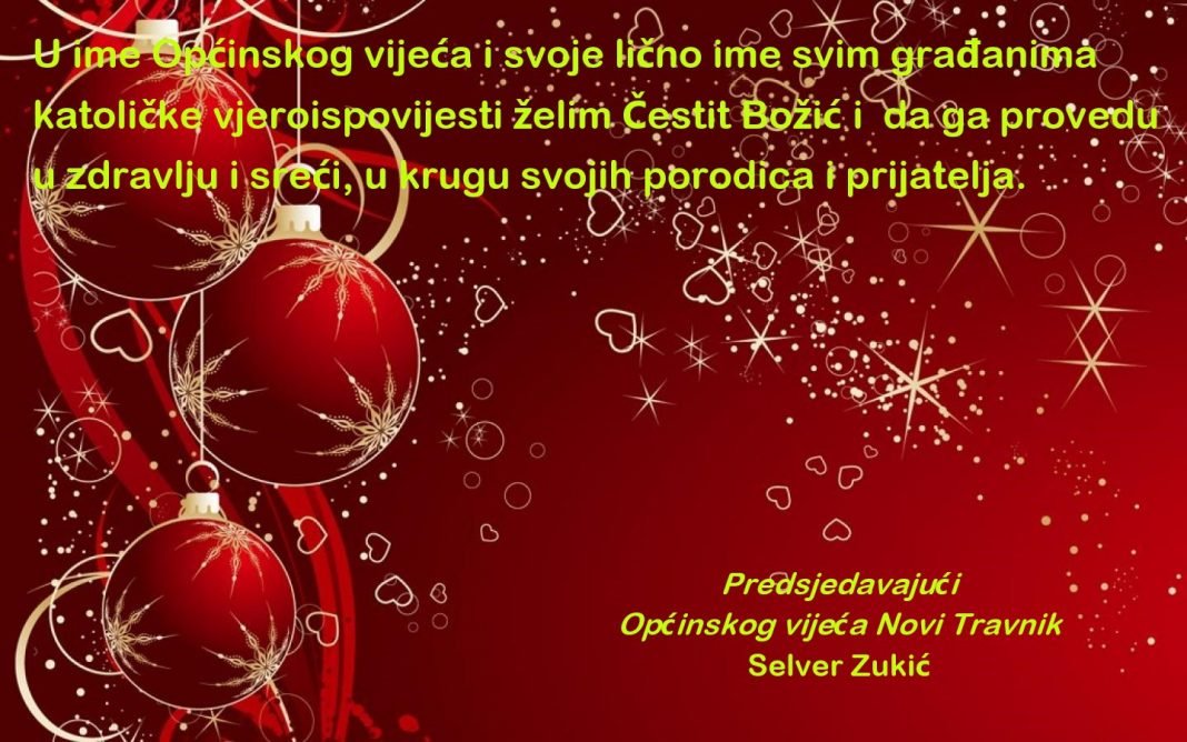 Čestitka predsjedavajućeg Općinskog vijeća Novi Travnik povodom Božića